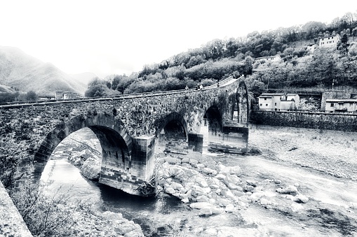 LANDSCAPE bridge ponte del diavolo, borgo a mozzano, tuscany , italy