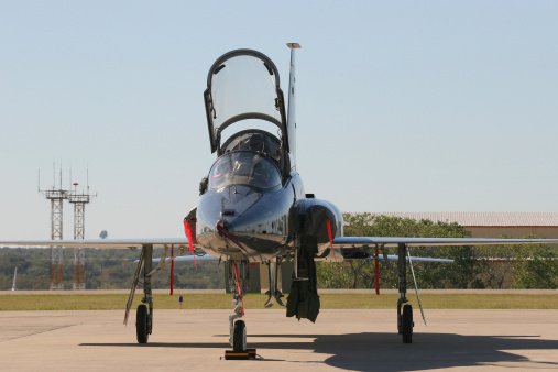 T-38 Talon Military Jet Trainer sitting on the ramp at Texas Fort Worth JRB (Joint Reserve Base)