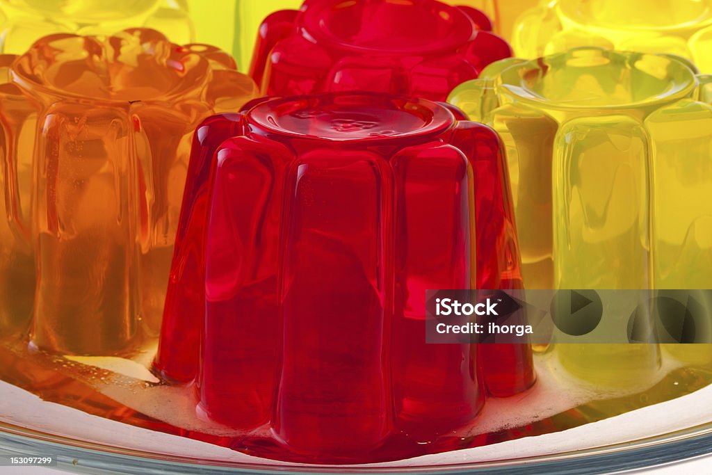 Jelly colored fruit jelly on white background Colors Stock Photo