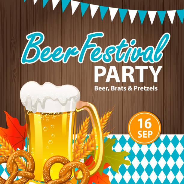 illustrations, cliparts, dessins animés et icônes de invitation à la fête de célébration du festival de la bière - oktoberfest germany munich bavaria