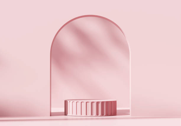 istock Abstract Minimal Pink Podium Platform For Product Display Showcase Presentation Advertising 3D Rendering 1530979373