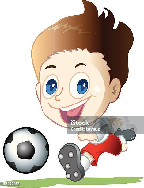 Enfant Vecteurs libres de droits et plus d'images vectorielles de 6-7 ans - 6-7 ans, Activité, Ballon de football