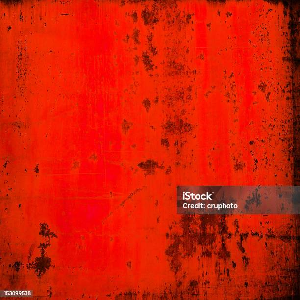 Rosso Grunge Background Con Spazio Per Il Testo - Fotografie stock e altre immagini di Ammaccato - Ammaccato, Antico - Condizione, Arrugginito