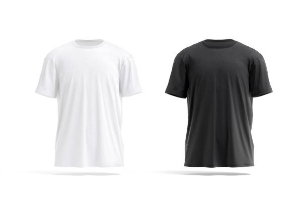 istock Blank black and white oversize t-shirt mockup, front view 1531019221