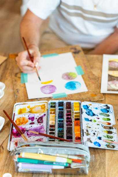 istock Watercolor Workshop. Creative Discoveries: Women Unlocking their Artistic Potential in Guided Watercolor Session 1531035350