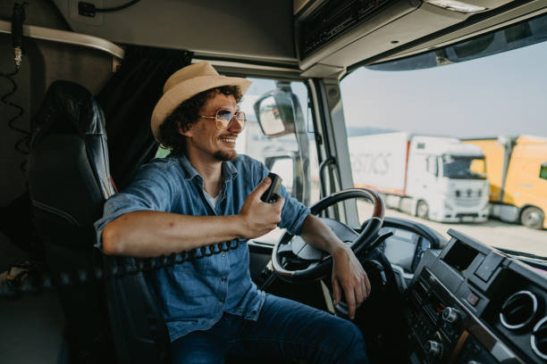 istock Truck driver using CB radio 1531059467
