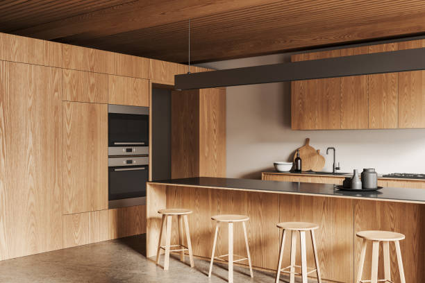 istock White and wooden kitchen corner with bar 1531075044