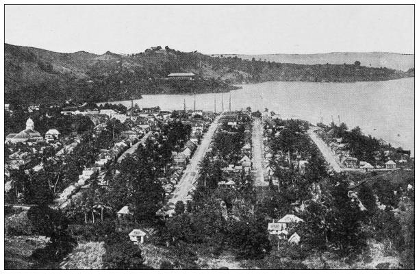 istock Antique image from British magazine: West Indies, Castries harbour, Saint Lucia 1531089153