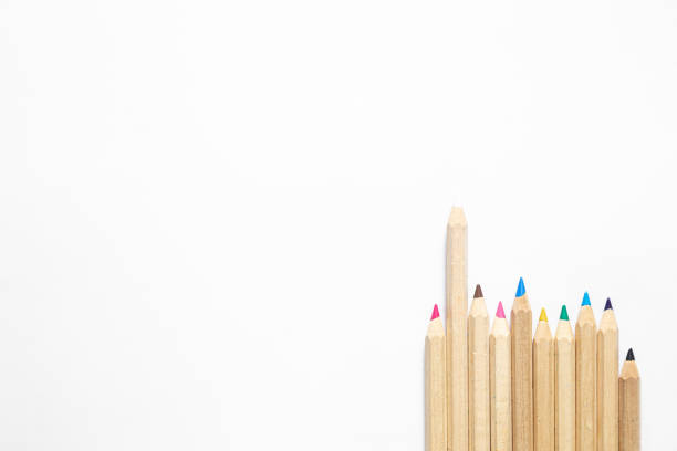 istock Wooden multi-colored pencils on a white background, isolated, top view. 1531103558