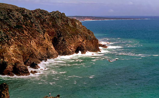 analogue photo of the coast at Cabo da Roca, the westernmost point of Europe