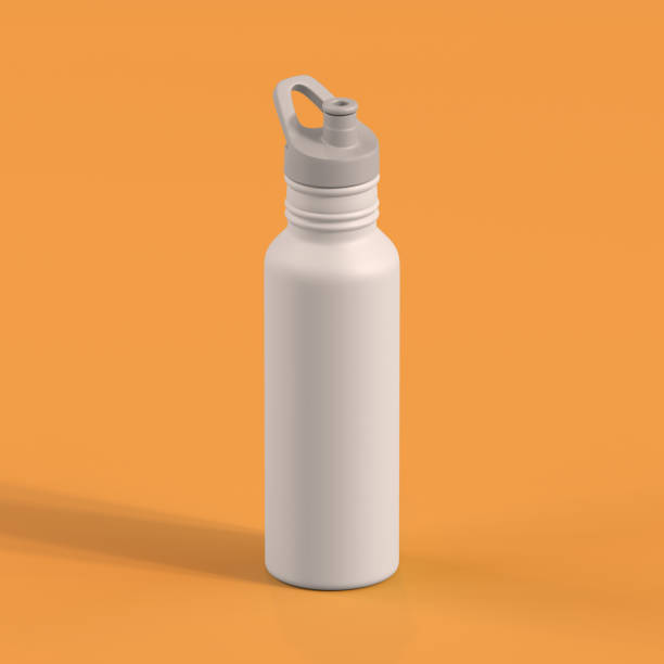 istock Monochrome Bottle on Orange Background, 3d Rendering 1531120281