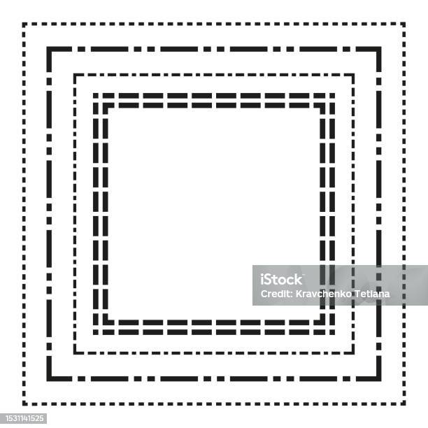 Dashed Line Objects Dashed Line Squares Vector Illustration Eps 10 Stock Illustration ...