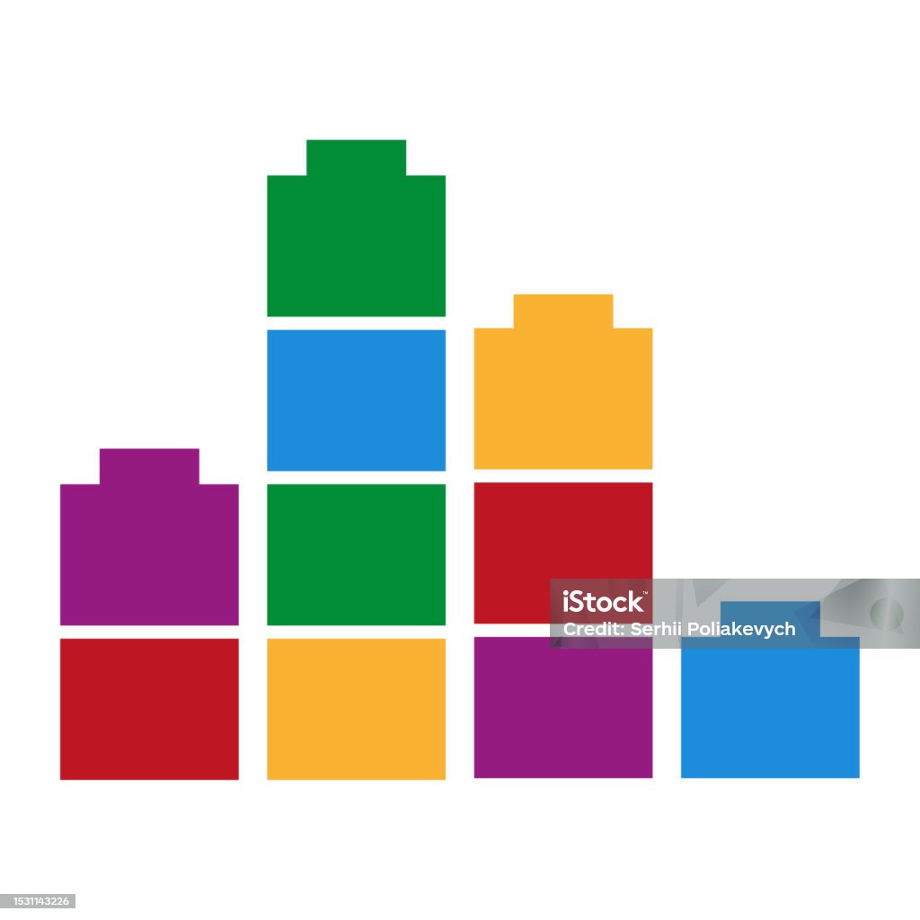 Cube Stack 2d Empty Stack Of Cubes Scattered Colorful Blocks Vector Illustration Eps ...