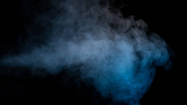 istock Blue and yellow steam on a black background. 1531150383