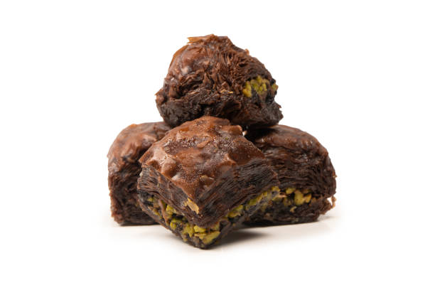 istock Turkish chocolate baklava isolated on white background. 1531150922