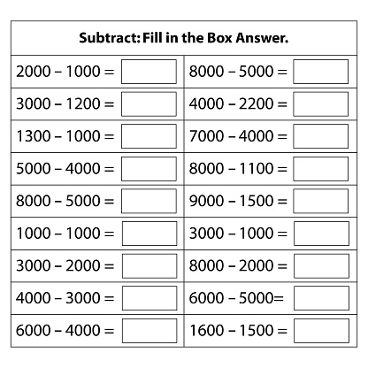 Basic Math Subtracting Numbers Subtract Basic Kid Subtract Worksheet Math Chart For ...