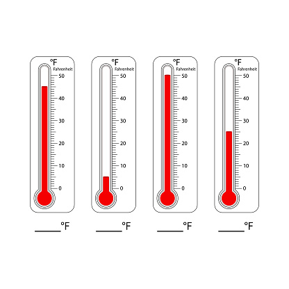 Thermometers scale. temperature icon. meteorology Fahrenheit and Celsius scales.Measuring equipment for weather temperature. vector isolated illustration