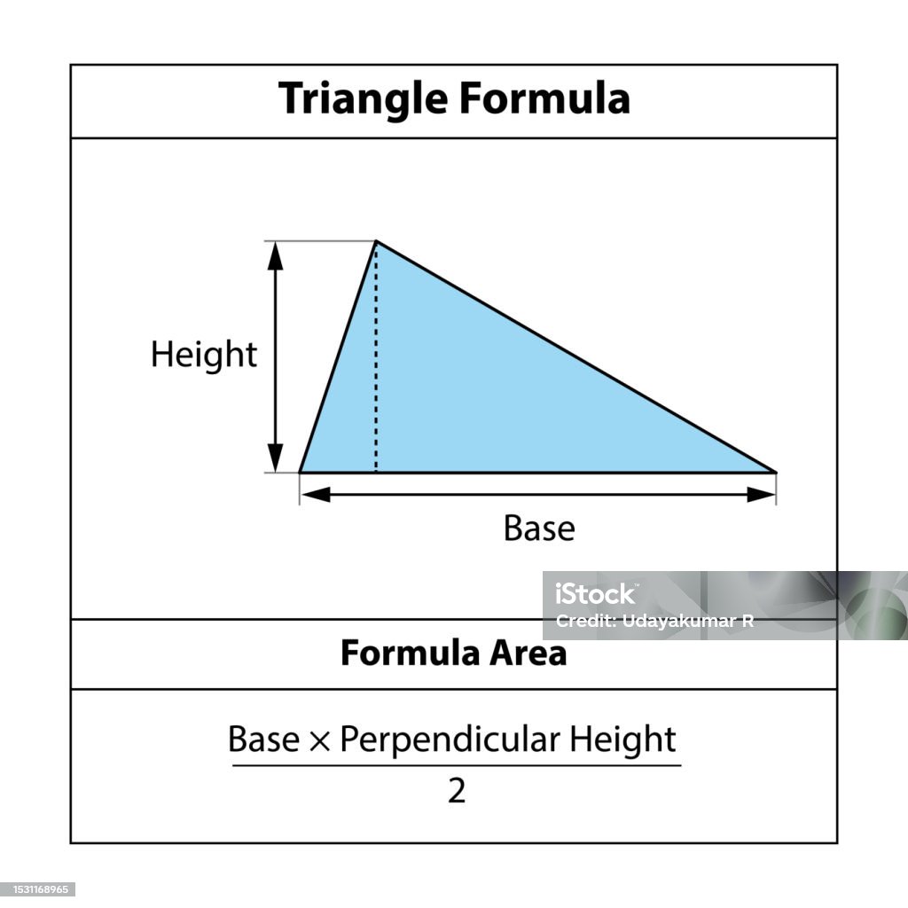 Formula Triangle 2 Triangle Formula Area Geometric Shapes Isolated On White Background ...