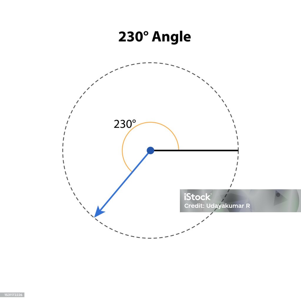 230 230 Degree Angles Vector Illustration Math Geometric Isolated On White ...