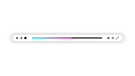 Mini Video Player Bar Line Or Audio Player Control Panel Stock ...