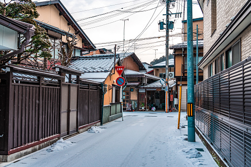 The old and authentic traditional Japanese village at Takayama old town in Japan