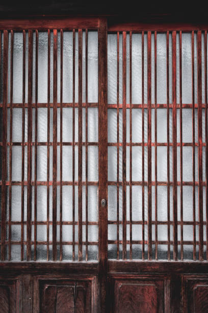 istock Japanese wooden window protection grid large background 1531196370