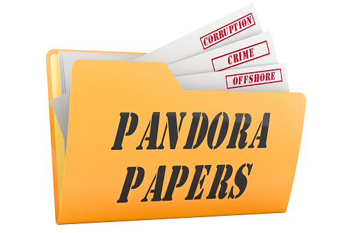 Pandora Papers, concept. 3D rendering  isolated on white background