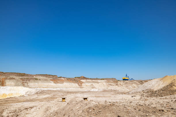 istock Quarry extraction porcelain clay(kaolin) and quartz sand in the open pit mine. 1531246025