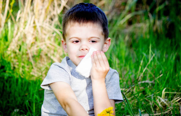 istock the child is allergic to spring flowers. 1531275791