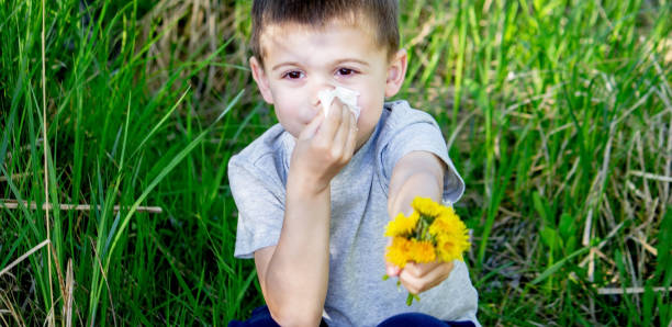 istock the child is allergic to spring flowers. 1531276050