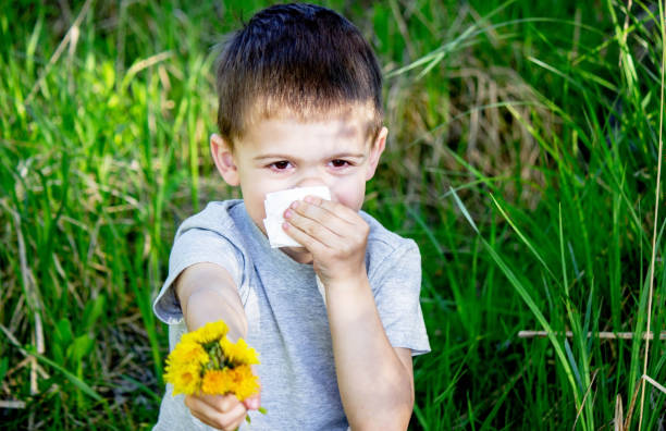 istock the child is allergic to spring flowers. 1531276059