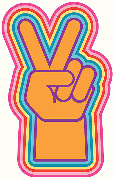 peace symbol - friedenszeichen handzeichen stock-grafiken, -clipart, -cartoons und -symbole