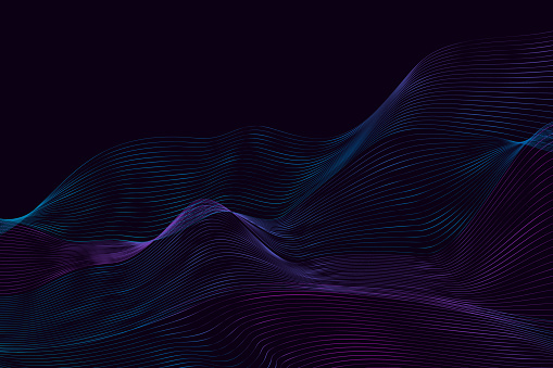 Dynamic Swoosh Abstract Wave Swirl Swoosh Isolated On Black Background Dynamic Wave ...