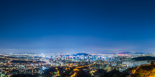 Top view of Georgetown, capital of Penang Island, Malaysia from top of Penang hill.