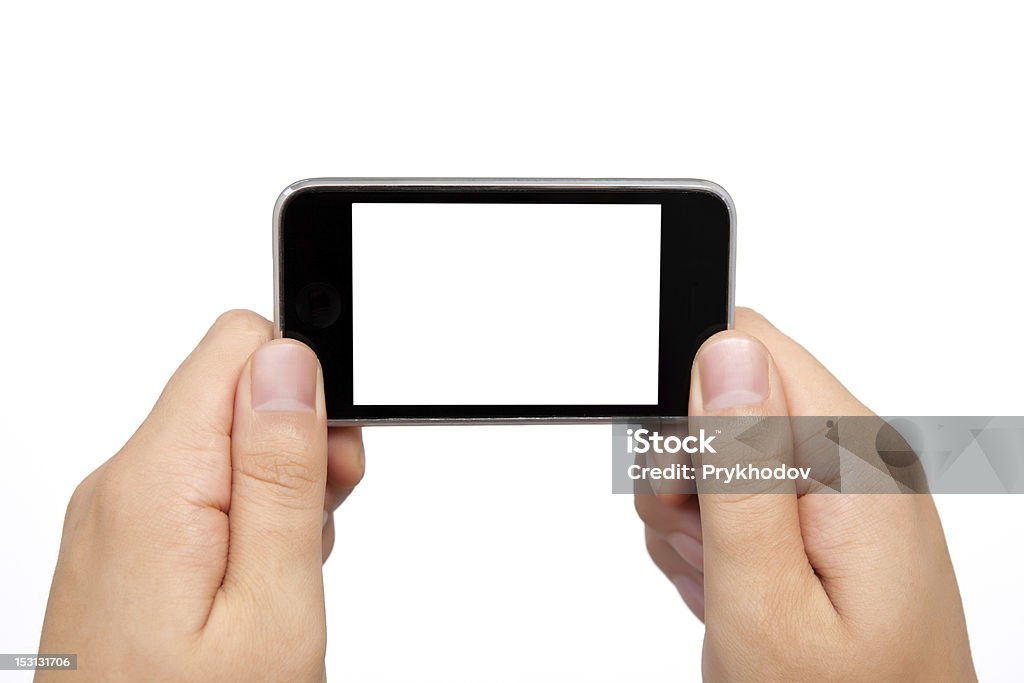 Mann Hand hält das Telefon - Lizenzfrei Ausdruckslos Stock-Foto