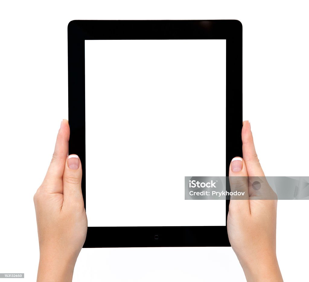 Femmina mani tenendo un tablet - Foto stock royalty-free di Adulto