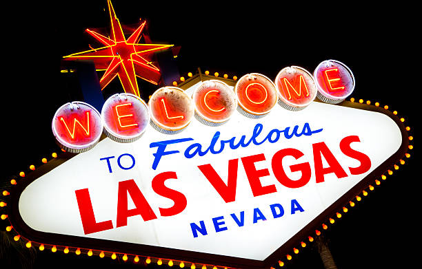 las vegas firmare una notte - welcome to fabulous las vegas foto e immagini stock