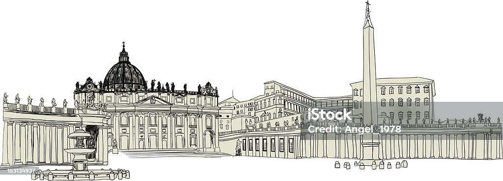 Schizzo del Vaticano - arte vettoriale royalty-free di Città del Vaticano