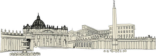 Vatican sketch vector art illustration