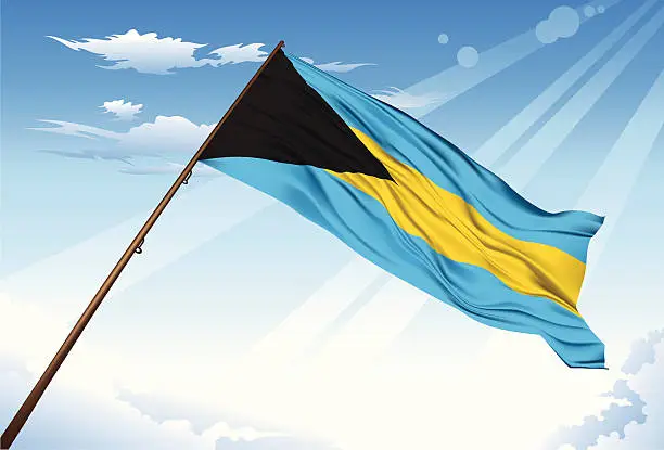 Vector illustration of The Bahamas Flag