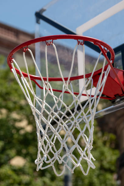 istock a basketball hoop outside in summer 1531364637