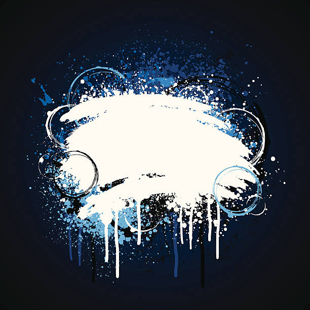 White and blue paint design vector art illustration