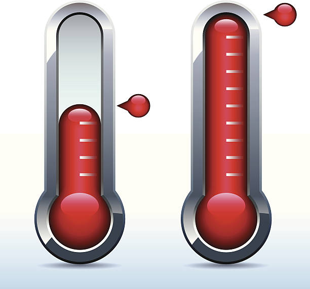 Two vector thermometers on a white background vector art illustration