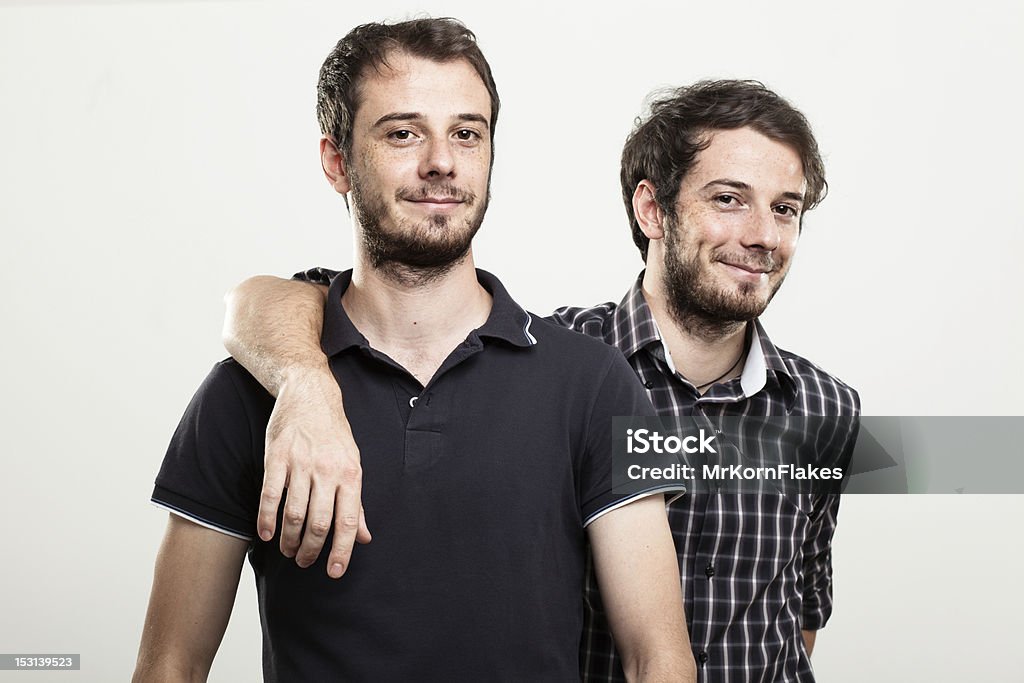 Happy Twins Two Happy Twins Hugging Twin Stock Photo