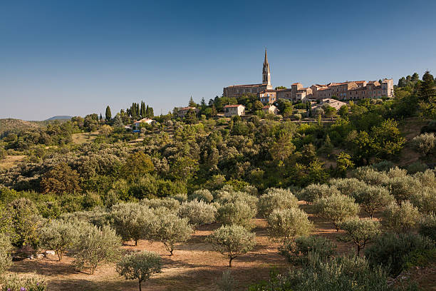 Village of Banne in Ardeche stock photo