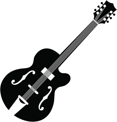 Vector illustration of guitar silhouette