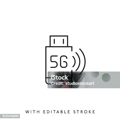 istock 5G Technology  Line Icon Editable Stroke 1531415695