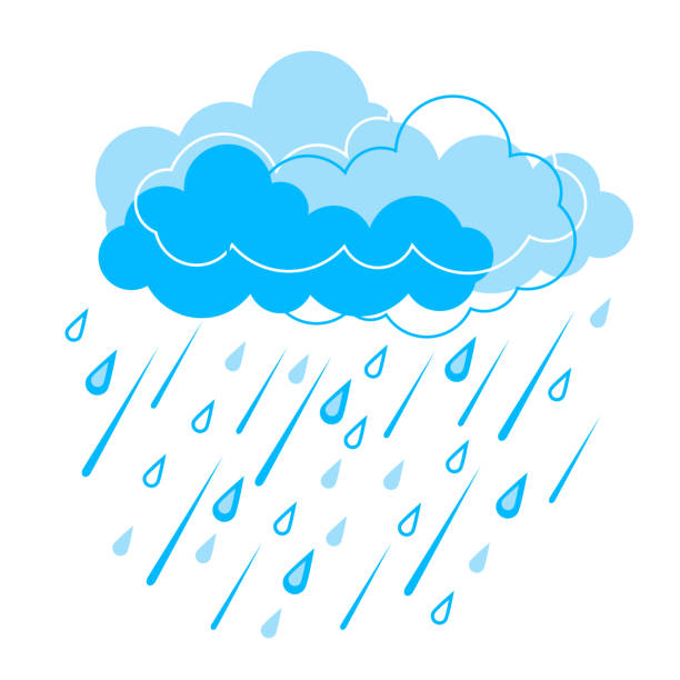 ilustrações, clipart, desenhos animados e ícones de ilustração de nuvens e chuva. imagem estilizada da chuva. - waterfall backgrounds heaven nature