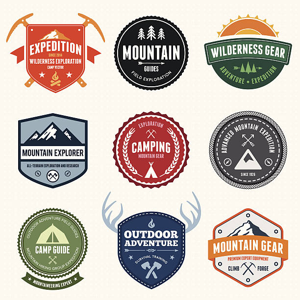 Mountain badges vector art illustration