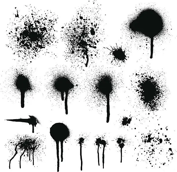 Vector illustration of Spray paint elements